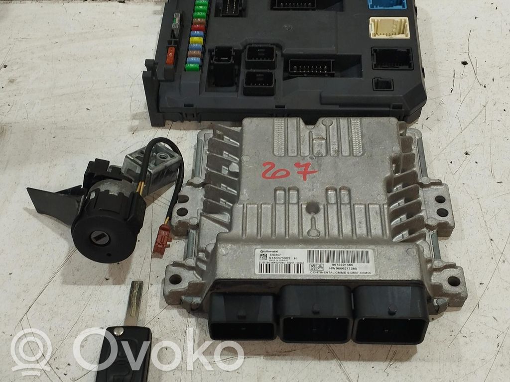 Peugeot 207 Komputer / Sterownik ECU i komplet kluczy