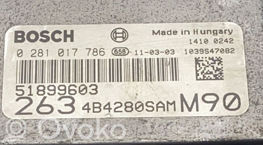 Fiat Doblo Komplettsatz Motorsteuergerät Zündschloss