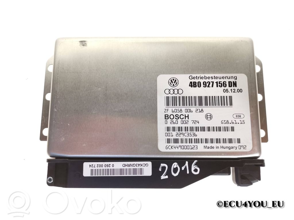 Gearbox control unit/module   4B0927156DN,0260002724,ZF6058006218