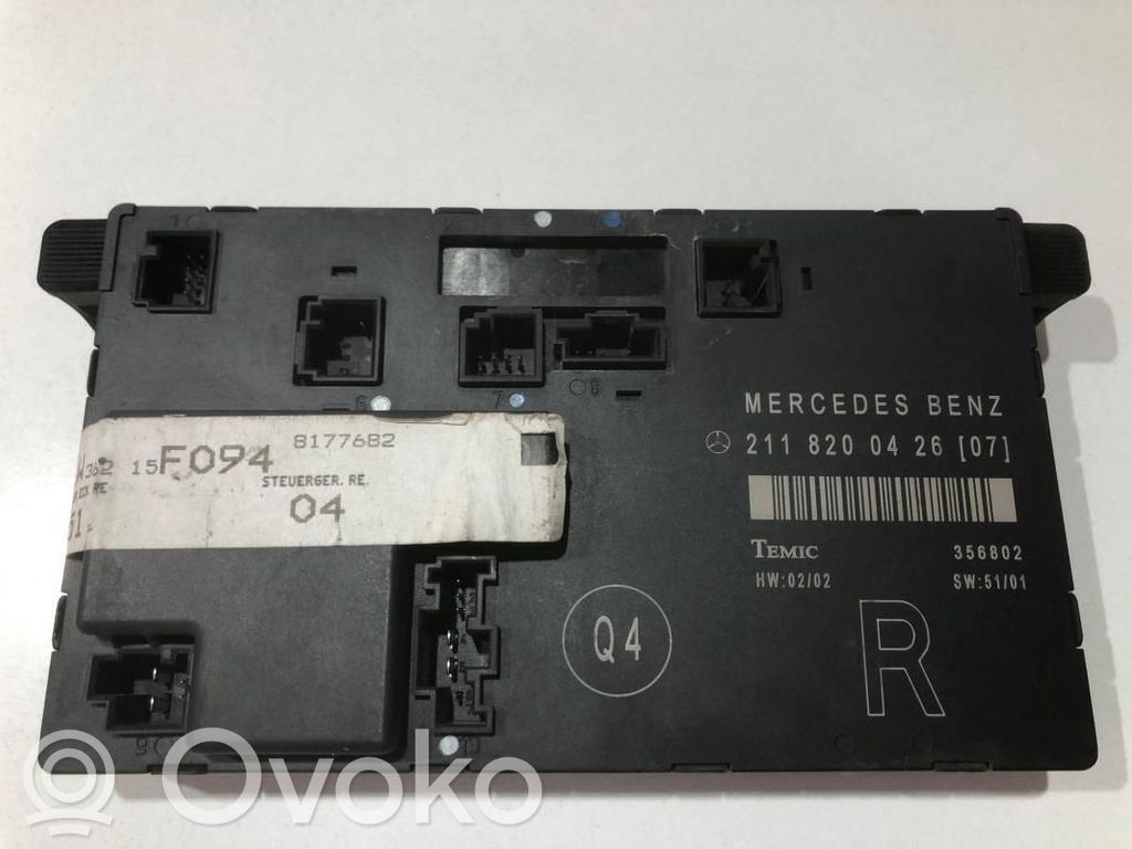 Mercedes-Benz E W211 Unité de commande module de porte 