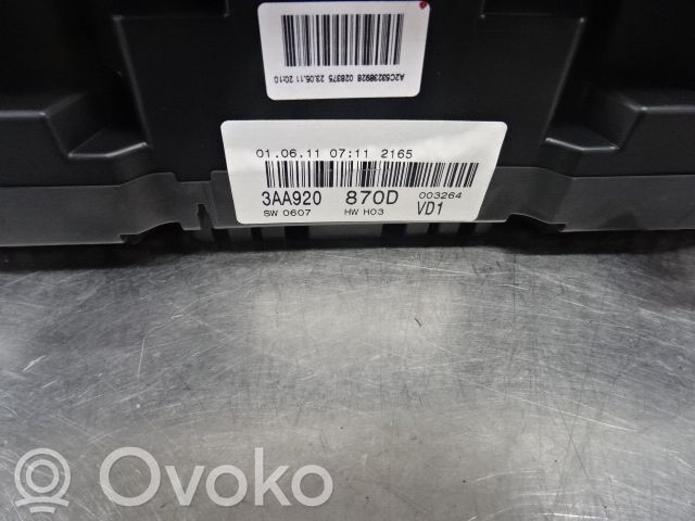Volkswagen PASSAT B7 Licznik / Prędkościomierz 