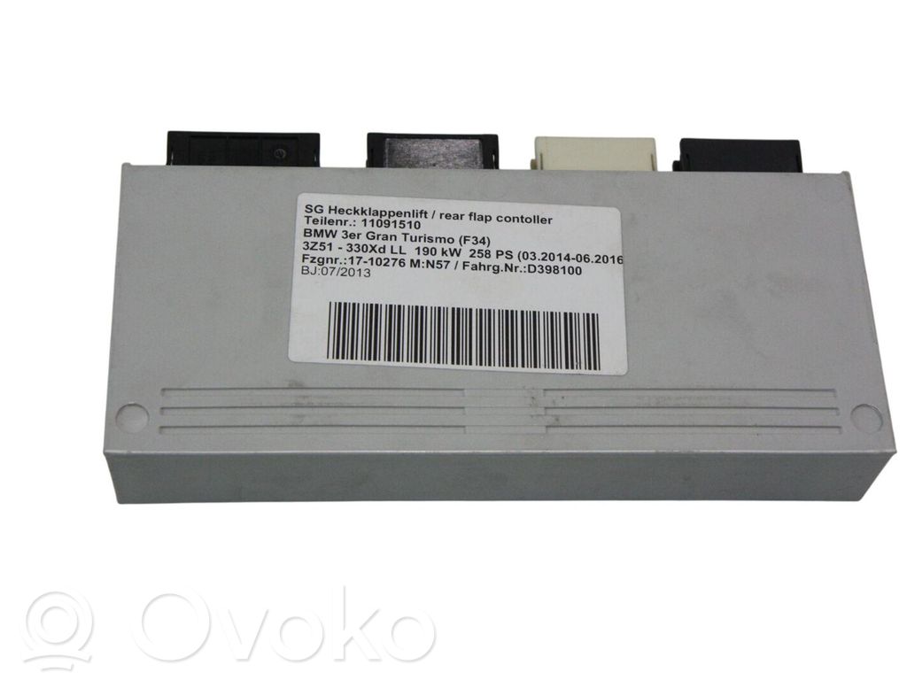 BMW 3 GT F34 Unidad de control/módulo del maletero/compartimiento de carga 