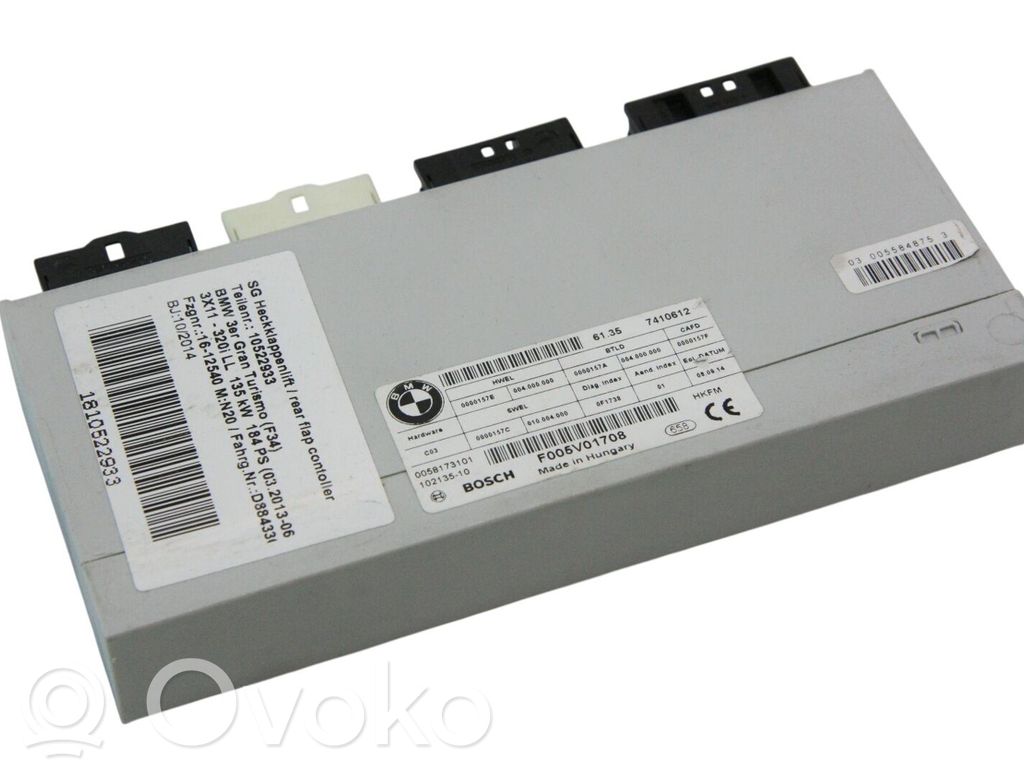 BMW 3 GT F34 Tailgate/trunk control unit/module 