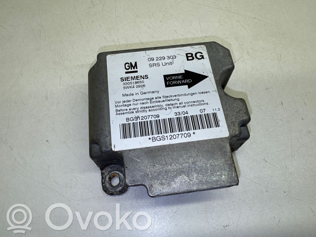 Opel Zafira A Airbag control unit/module 