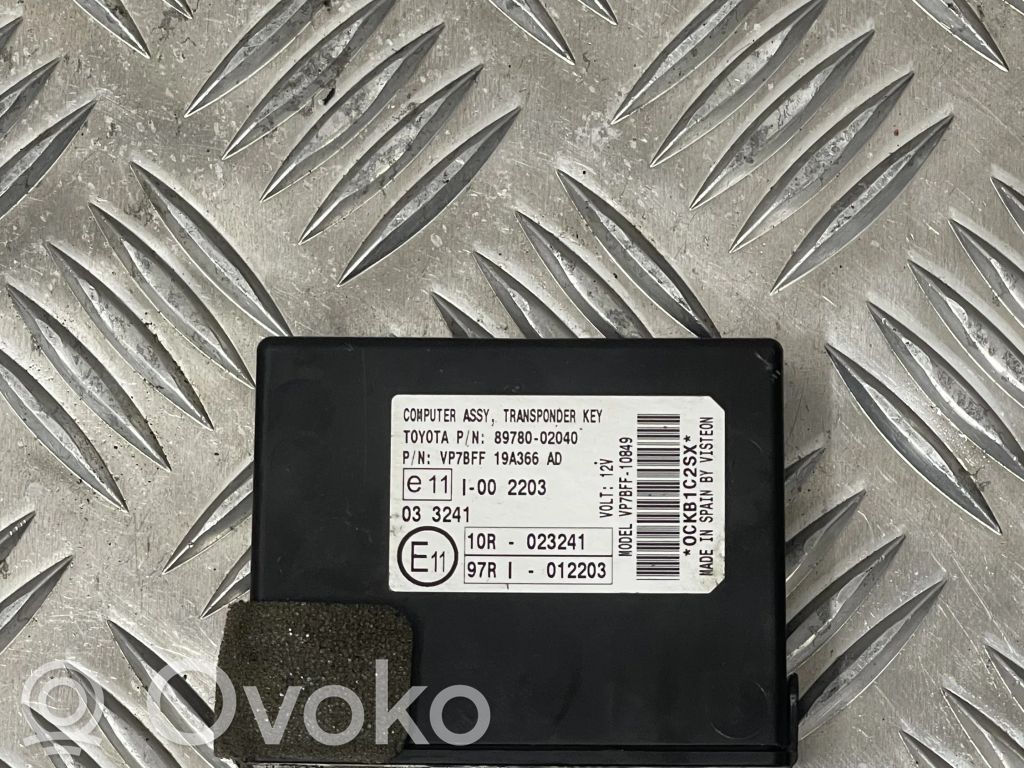 Toyota Auris 150 Immobilizer control unit/module 
