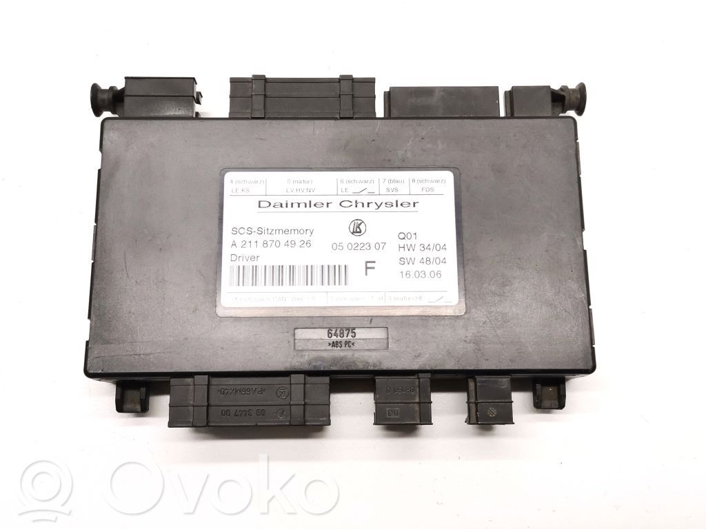Module de commande de siège   A2118704926