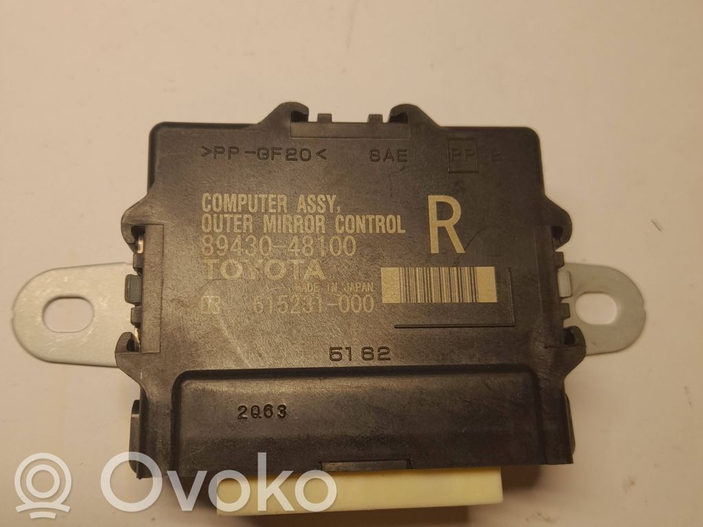Module de commande rétroviseur latéral   8943048100,615231000