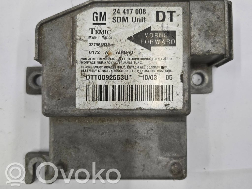 Opel Corsa C Airbag control unit/module 