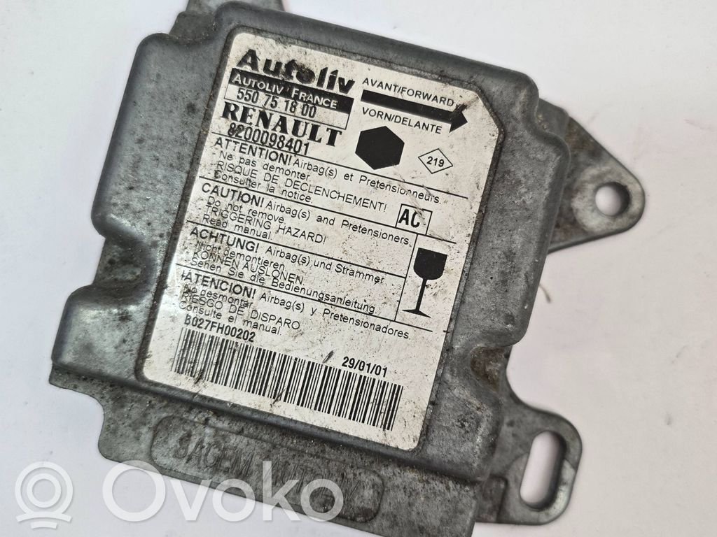 Renault Kangoo I Airbag control unit/module 