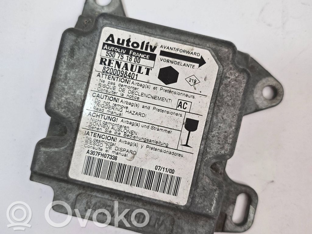 Renault Kangoo I Airbag control unit/module 