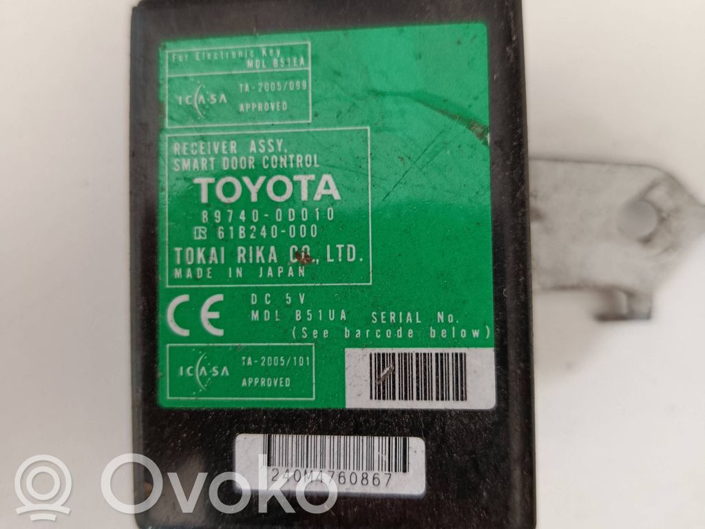 Toyota Yaris Unité de commande module de porte 