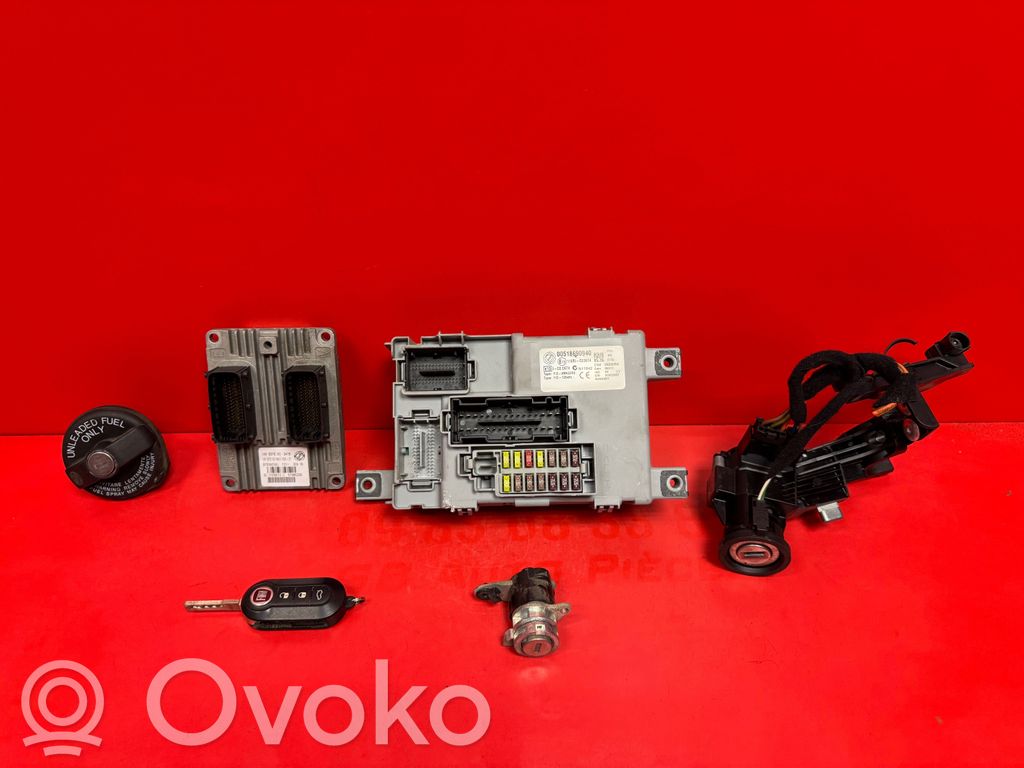 Fiat Punto (199) Komputer / Sterownik ECU i komplet kluczy 
