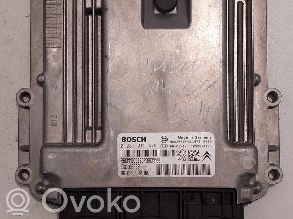 Peugeot 407 Unidad de control/módulo del motor 