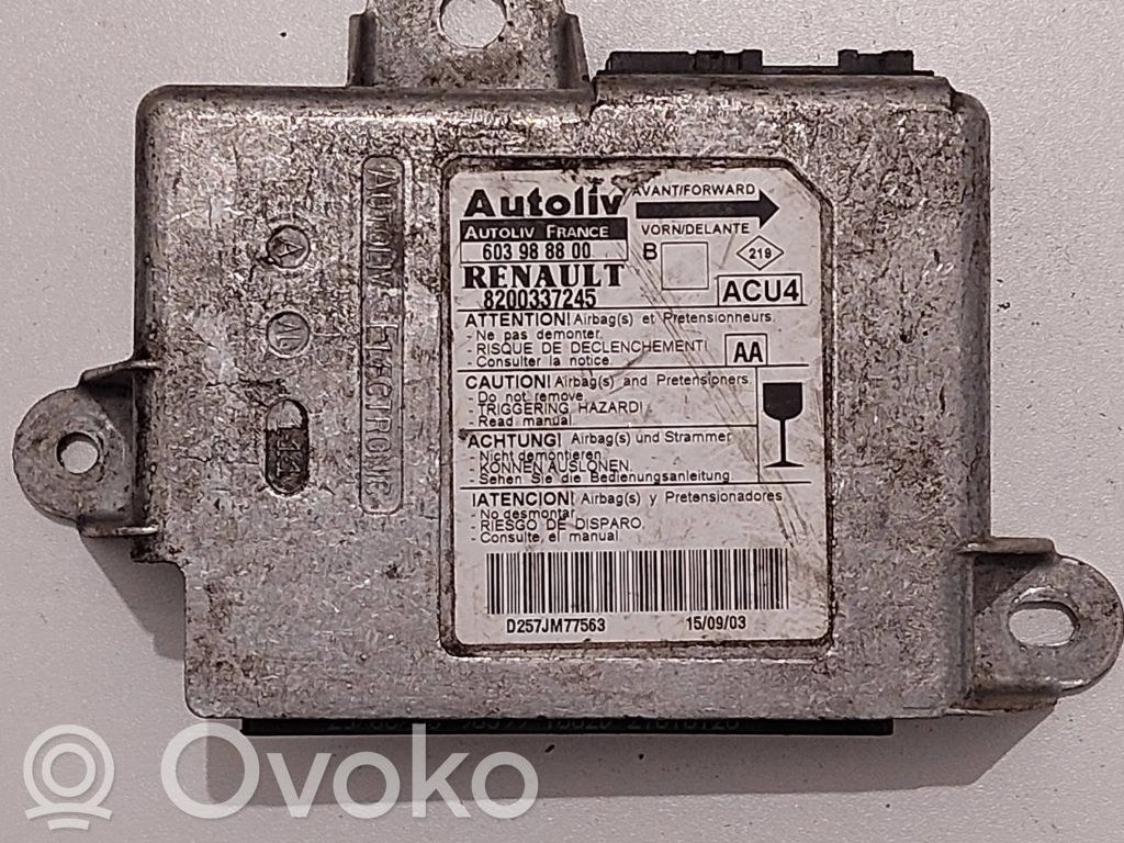 Sterownik / Moduł Airbag   8200337245,603988800,D257TM77563