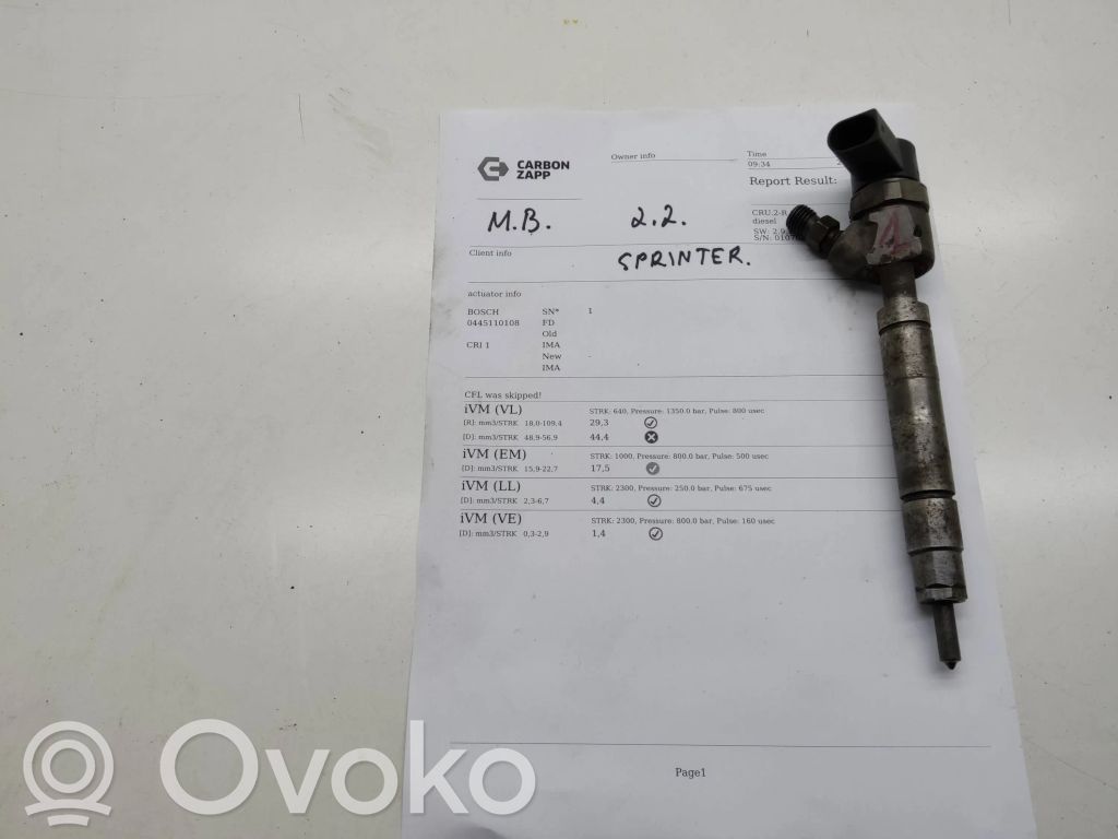 Mercedes-Benz Sprinter W906 Inyector de combustible 