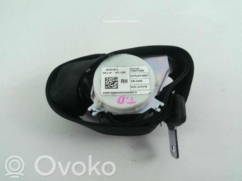 Fiat 500L Cinturón trasero 