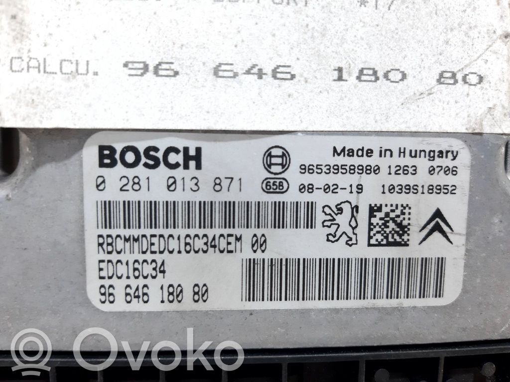 Peugeot 308 Centralina/modulo del motore 