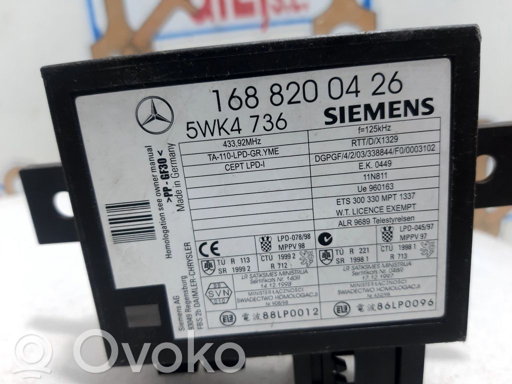 Mercedes-Benz A W168 Unitate/modul comandă imobilizator 