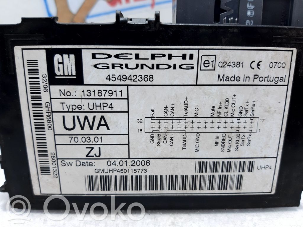 Unité de commande, module téléphone   13187911,132043