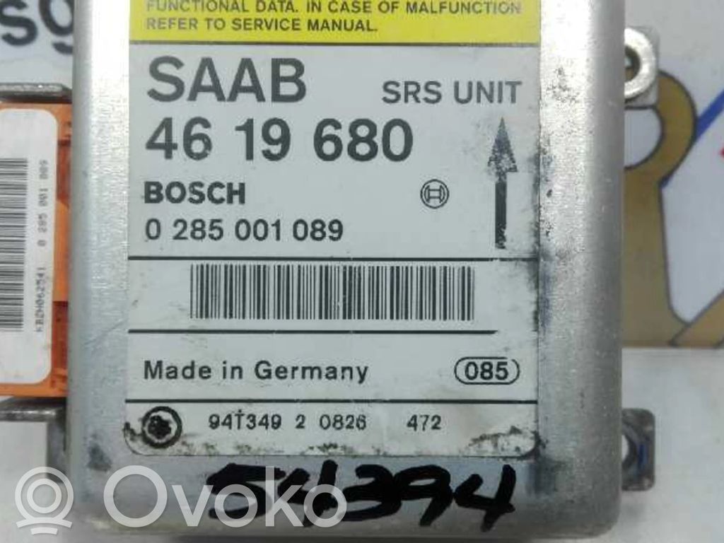 Saab 9-3 Ver1 Sterownik / Moduł Airbag 