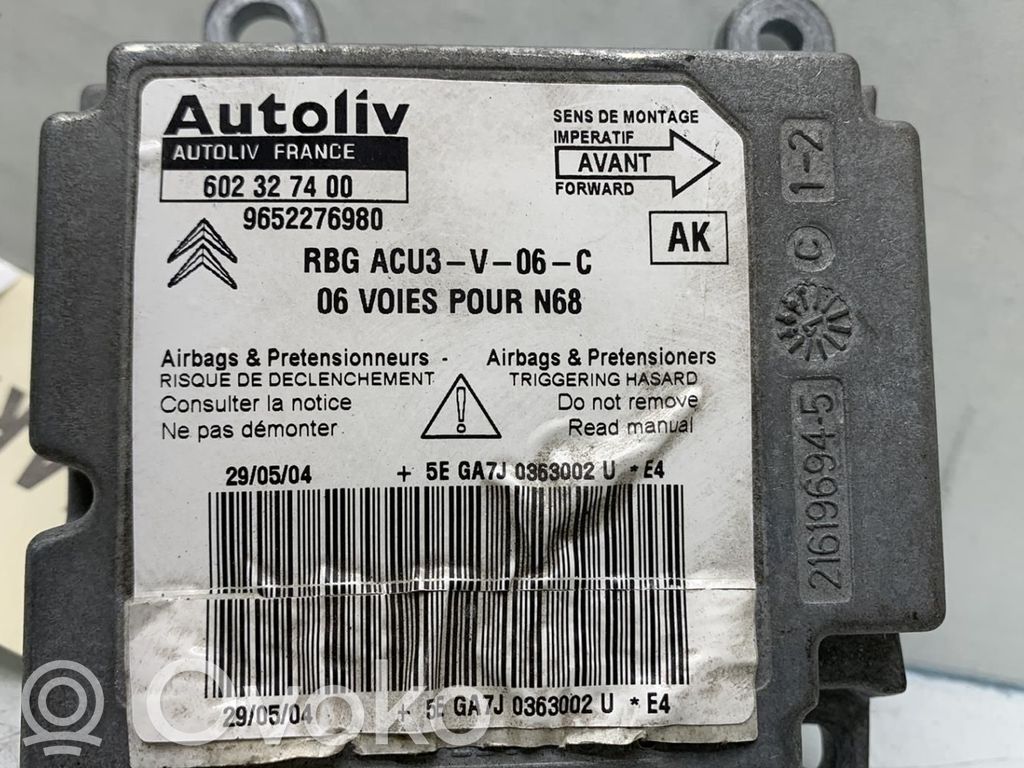 Citroen Xsara Picasso Centralina/modulo airbag 