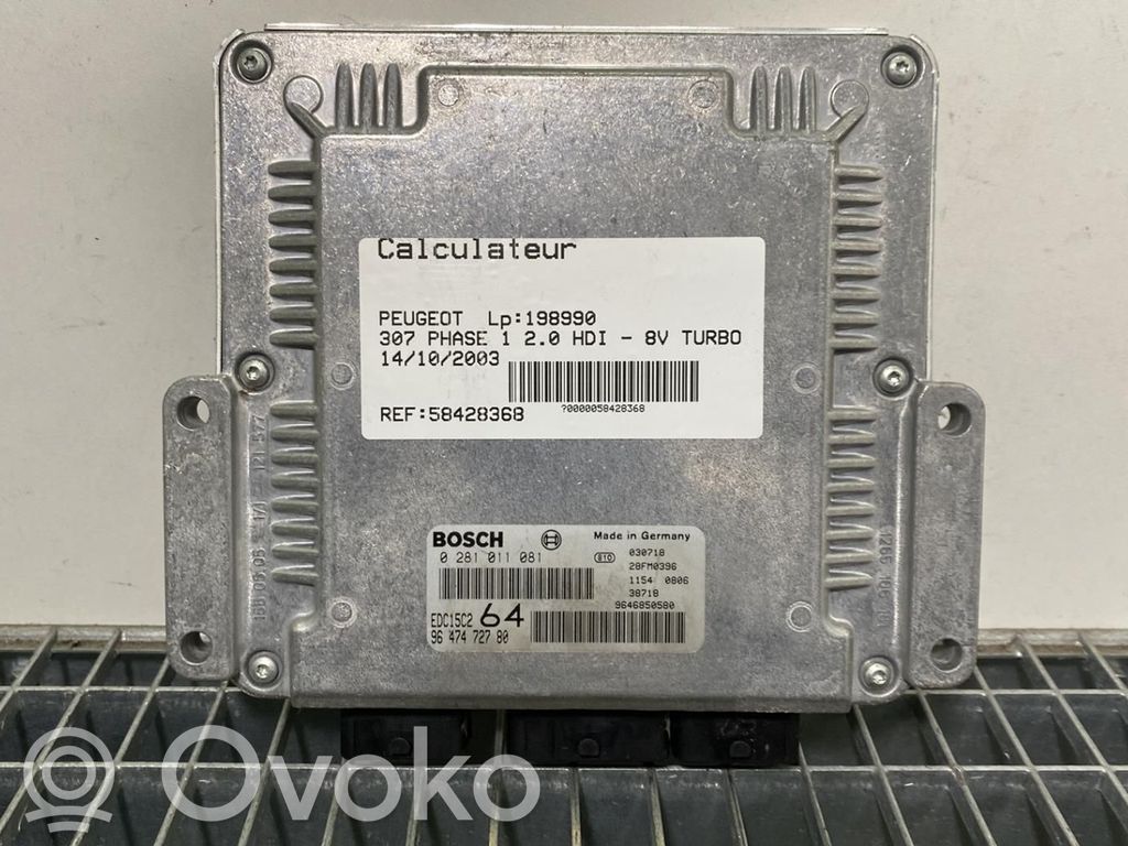 Peugeot 307 Centralina/modulo del motore 