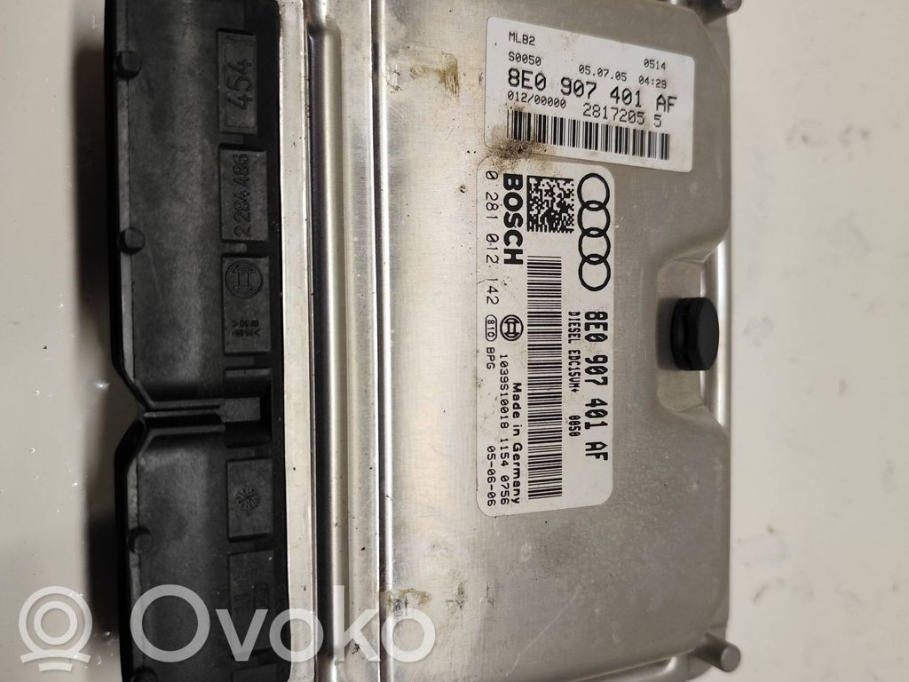 Engine control unit/module   8E0907401AF,1039S10018,0281012142