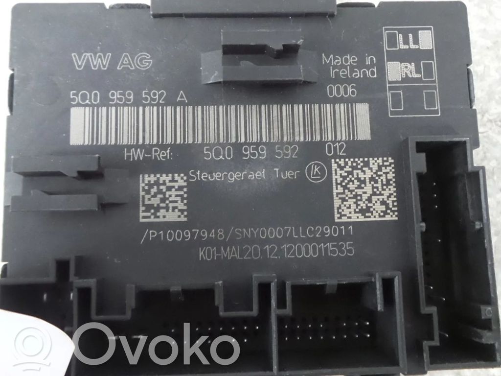 Unité de commande module de porte   5Q0959592,5Q0959592A