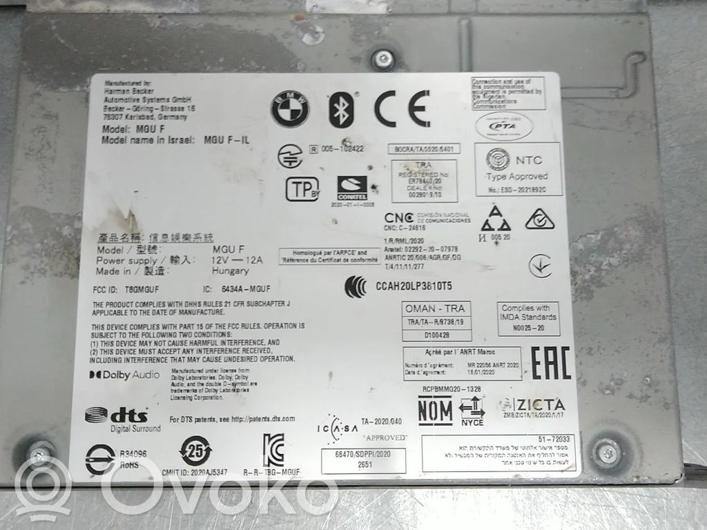 BMW 3 G20 G21 Stacja multimedialna GPS / CD / DVD 