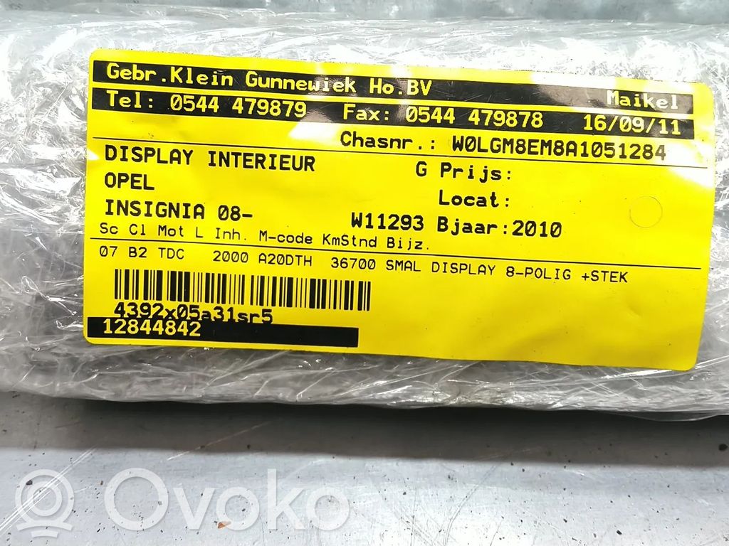 Opel Insignia A Monitori/näyttö/pieni näyttö 