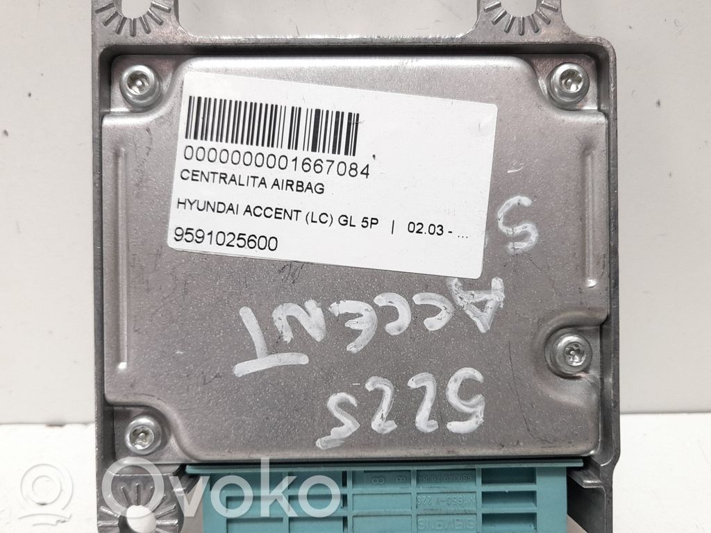 Unidad de control/módulo del Airbag   9591025600