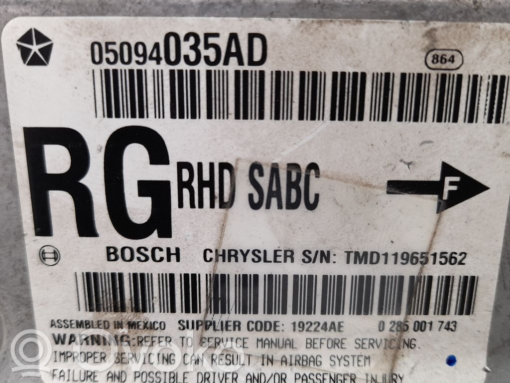 Unidad de control/módulo del Airbag   05094035AD