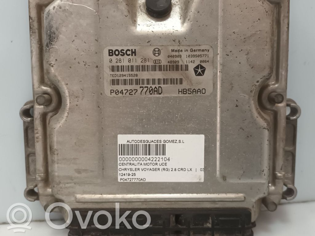 Engine control unit/module   P04727770AD