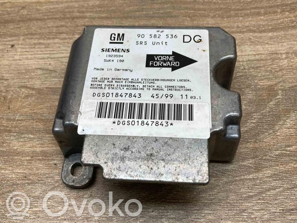Centralina/modulo airbag   90582536,1923594