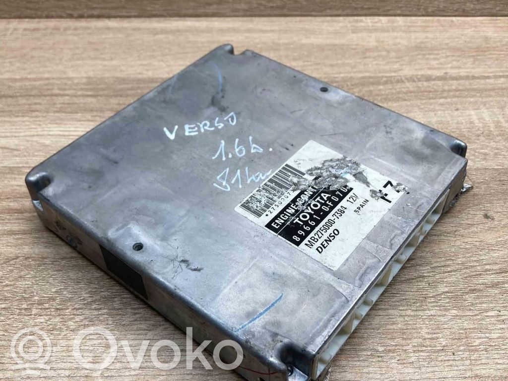 Toyota Corolla Verso E121 Komputer / Sterownik ECU silnika 