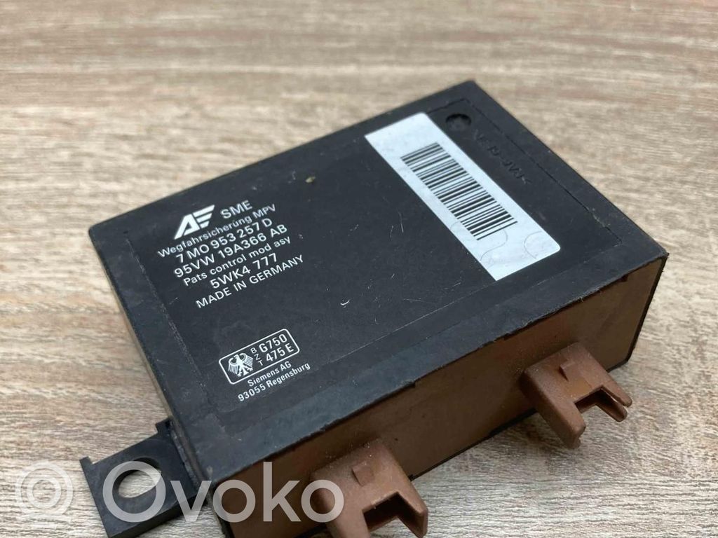 Immobilizer control unit/module   7M0953257D,5WK4777,USED