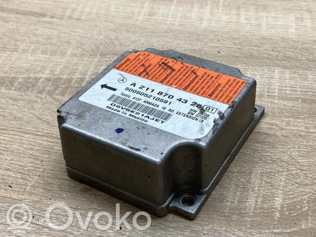 Centralina/modulo airbag   A2118704326