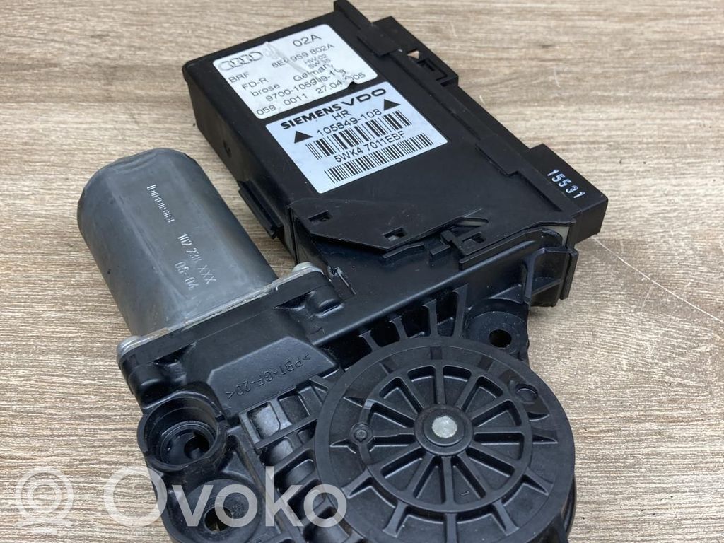 Audi A4 S4 B6 8E 8H Moteur de lève-vitre de porte avant
