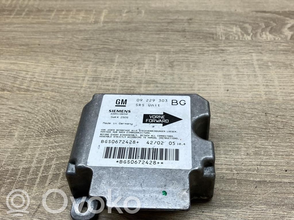 Opel Zafira A Centralina/modulo airbag 