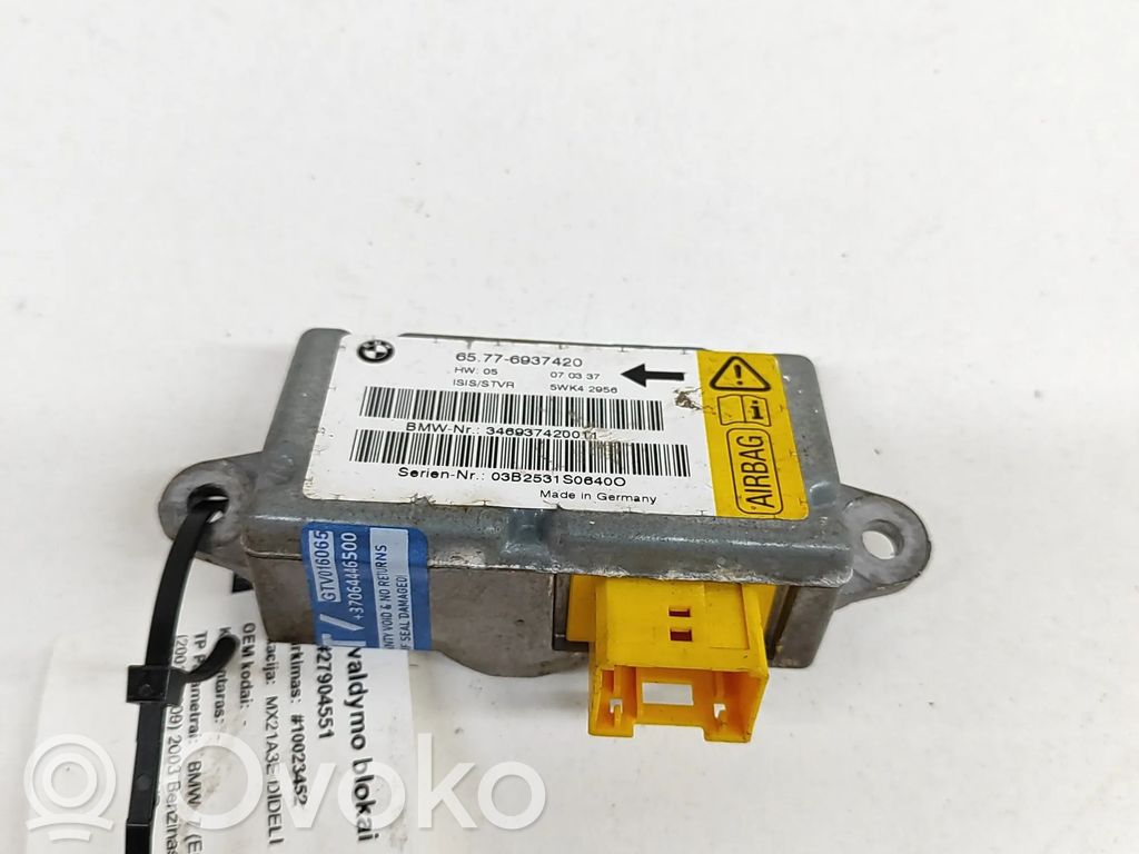 BMW 7 E65 E66 Unidad de control/módulo del Airbag 