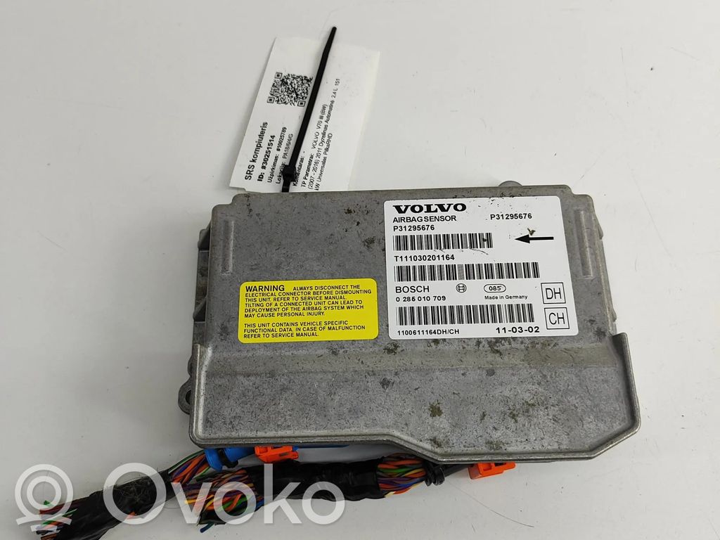 Centralina/modulo airbag   0285010709,P31295676