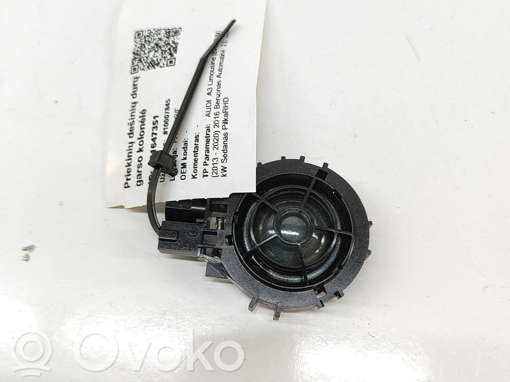 Audi A3 S3 8V Altavoz de la puerta trasera 