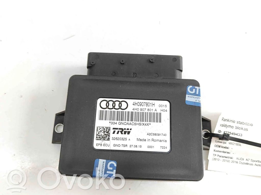 Audi A7 S7 4G Unitate/modul comandă EMF frână spate 