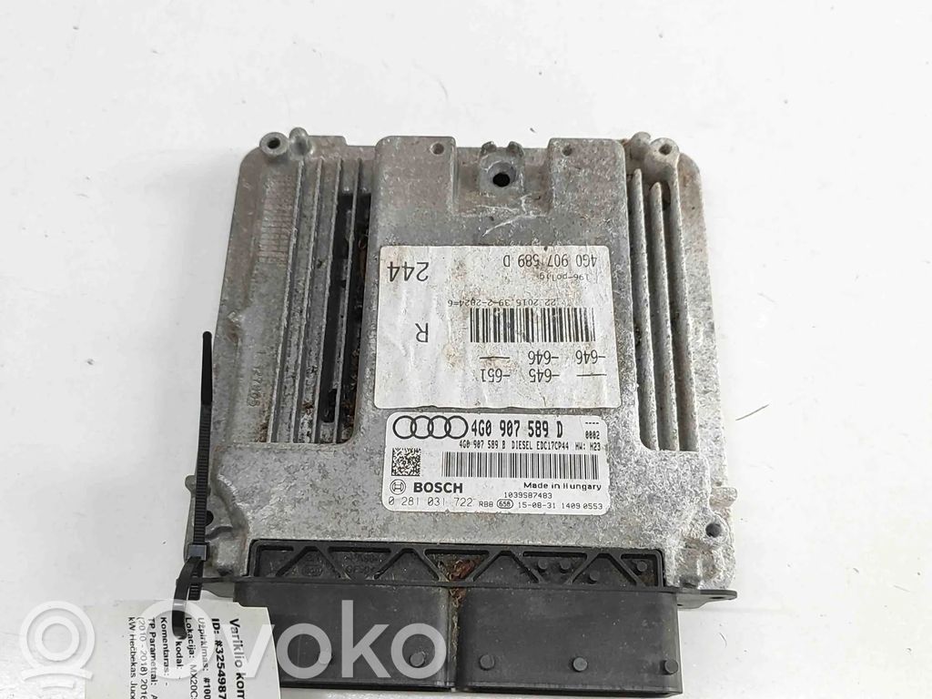 Engine control unit/module   4G0907589D,4G0907589B,0281031722,1039S87483