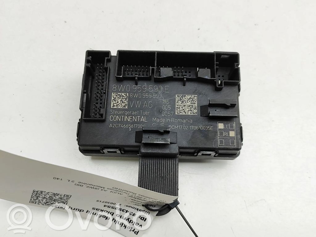 Audi A4 S4 B9 8W Door control unit/module 