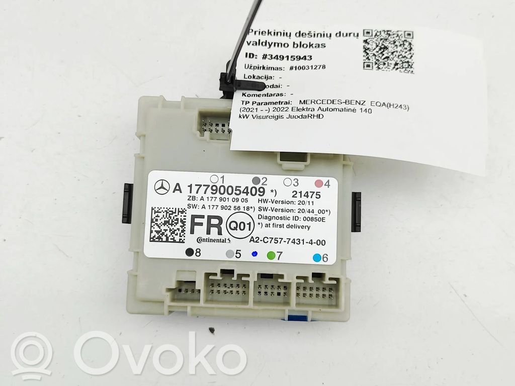Unité de commande module de porte   A1779005409,A1779010905,A1779025618,A2C7577431400