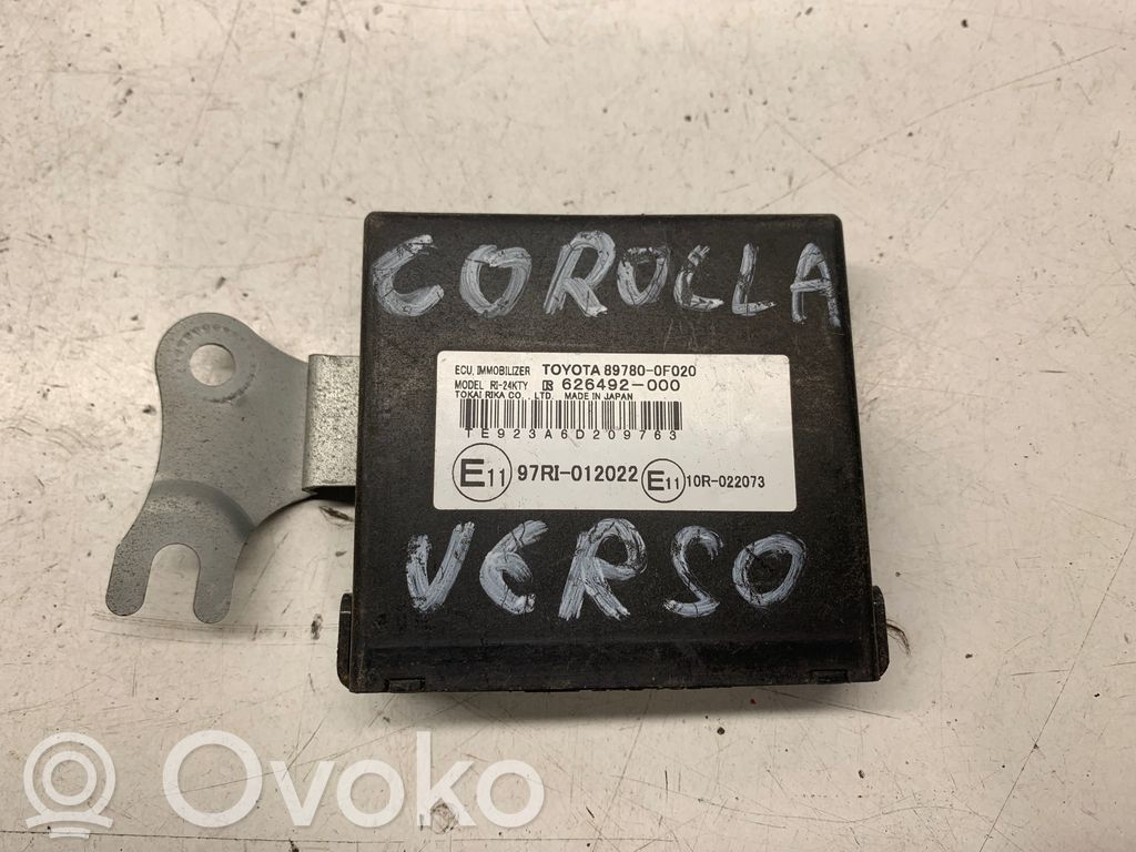 Toyota Corolla Verso E121 Unidad de control/módulo inmovilizadora 