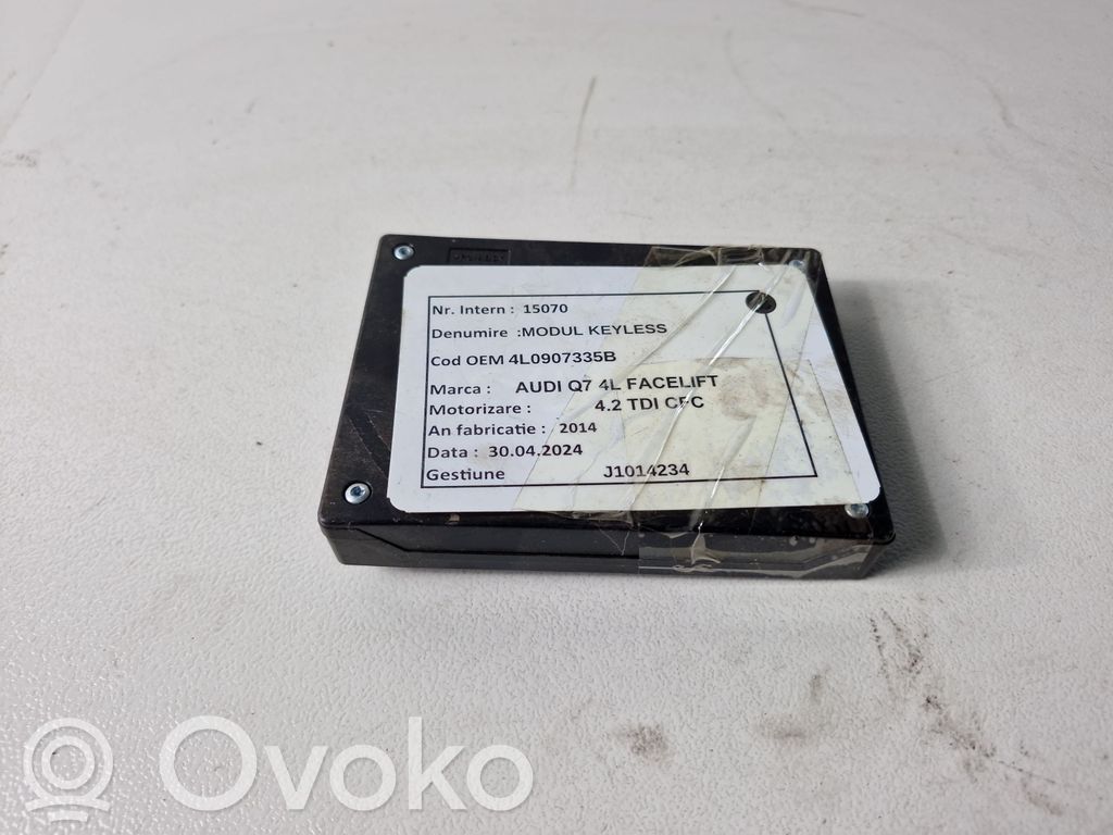 Audi Q7 4L Moduł / Sterownik systemu uruchamiania bezkluczykowego 