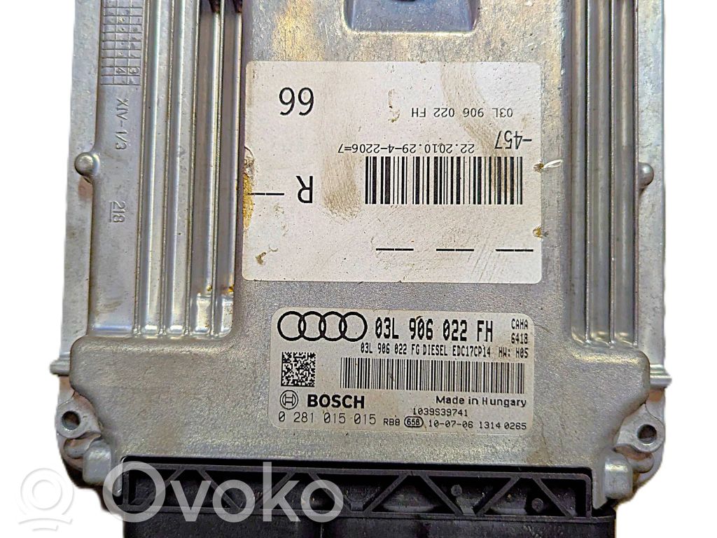 Engine control unit/module   03L906022FH,03L906022FG,0281015015