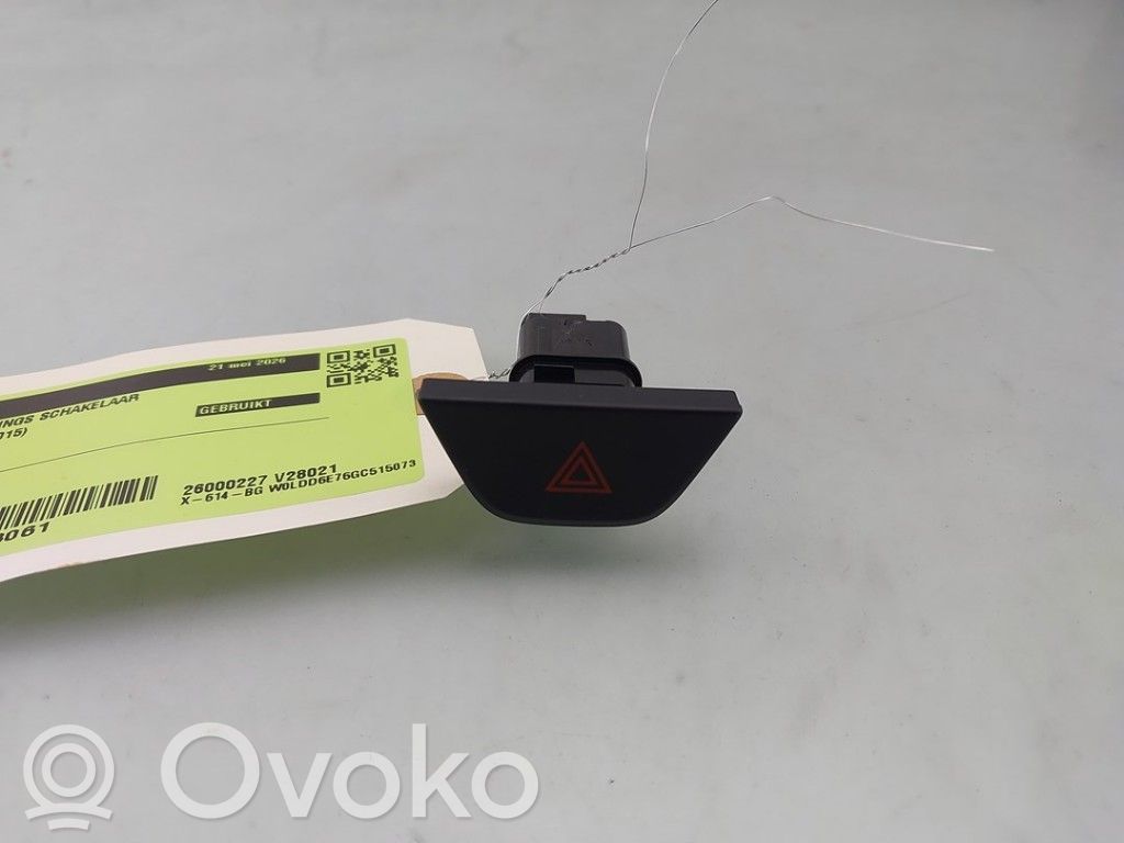 Opel Karl Botón interruptor de luz de peligro 